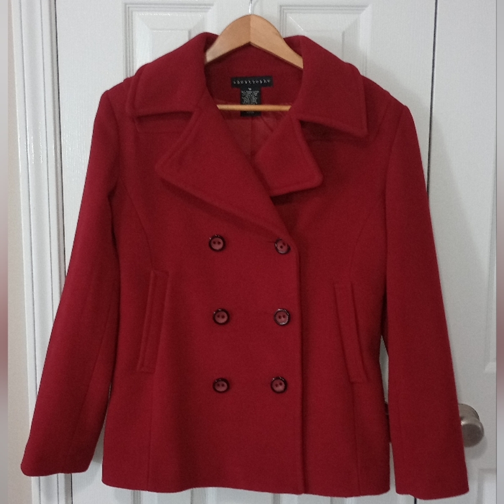 Apostrophe Red Women's Pea Coat